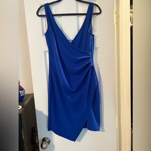 Haute Monde Royal Blue Draped Mini Dress